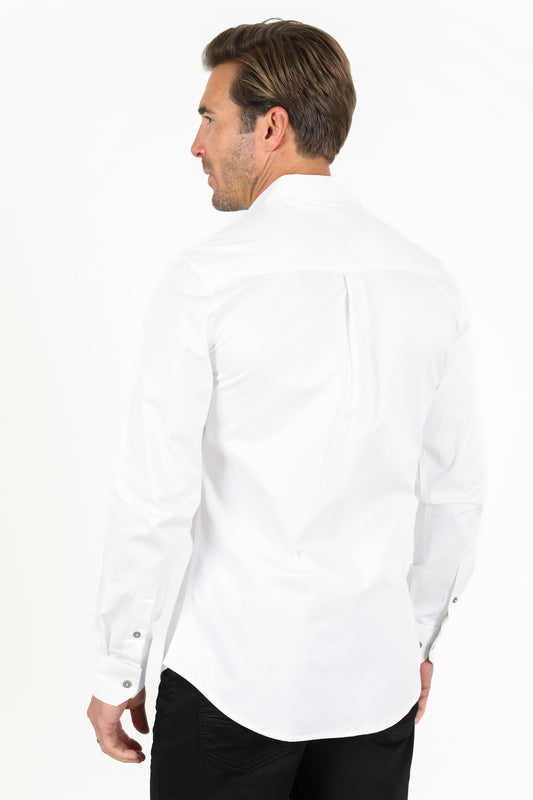 white cattle dress shirt men platini detail