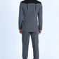 charcoal western sport suit suede yokes men platini back