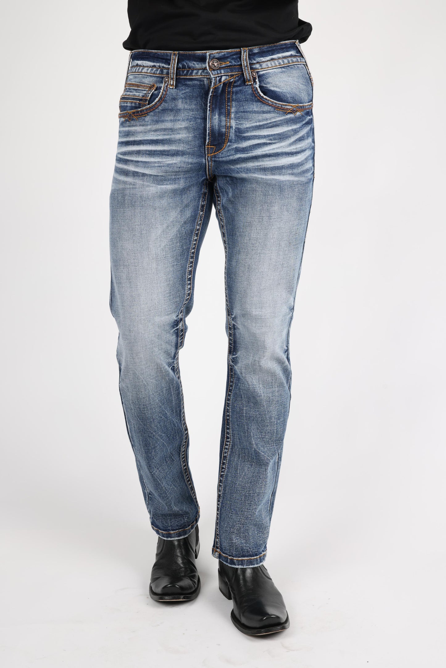 blue boot cut jean men platini