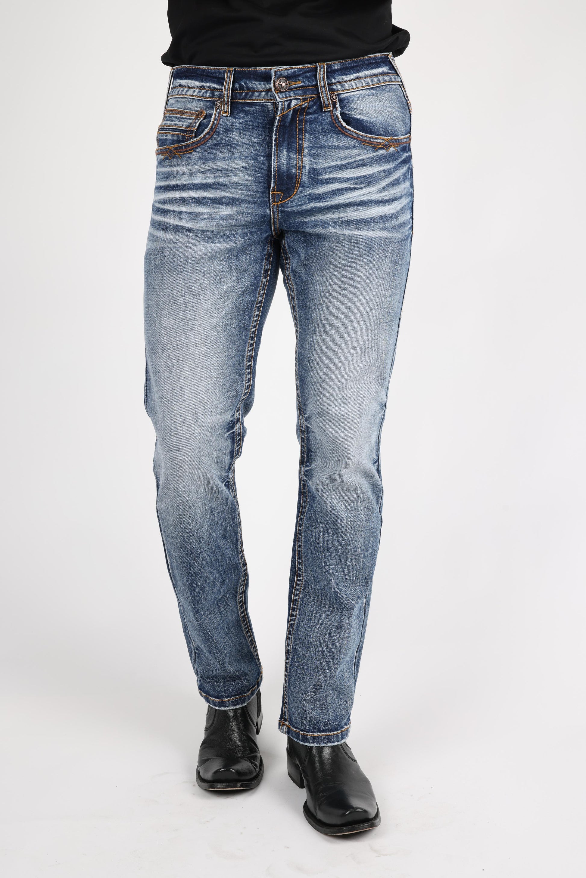 blue boot cut jean men platini