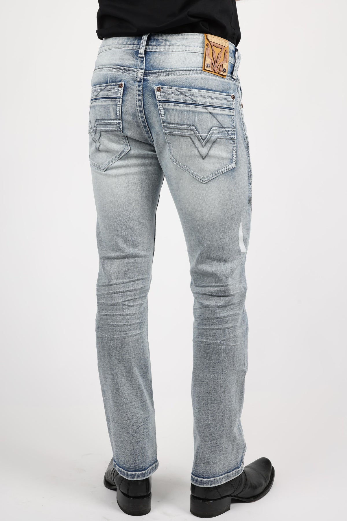 blue colt boot cut jean men platini back