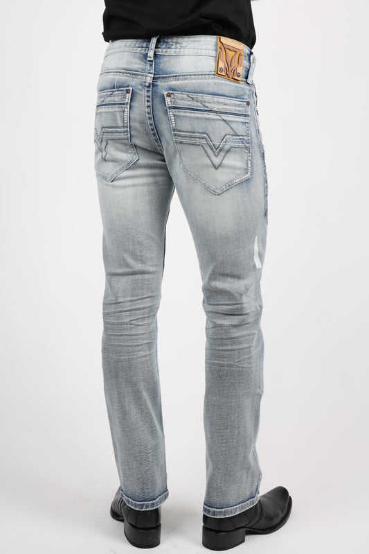 blue colt boot cut jean men platini back