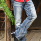 medium blue boot cut jean men platini