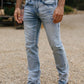 light blue boot cut jean men platini