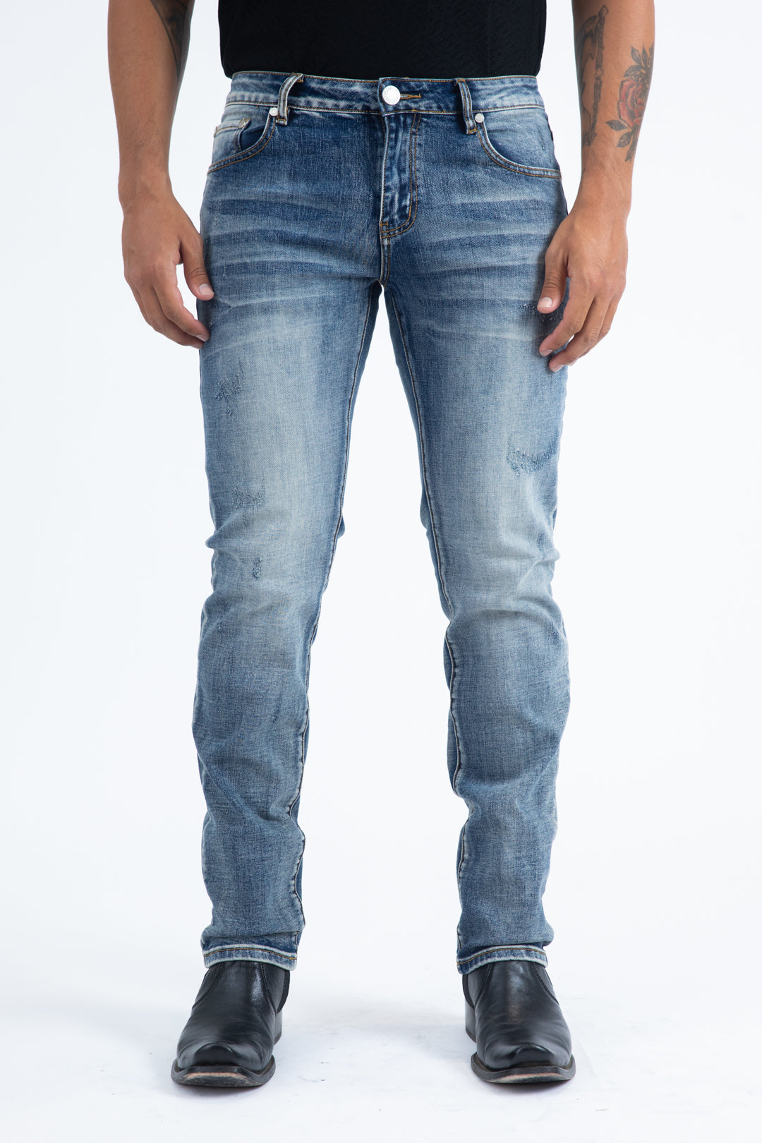 blue slim stretch jean men cruz platini front