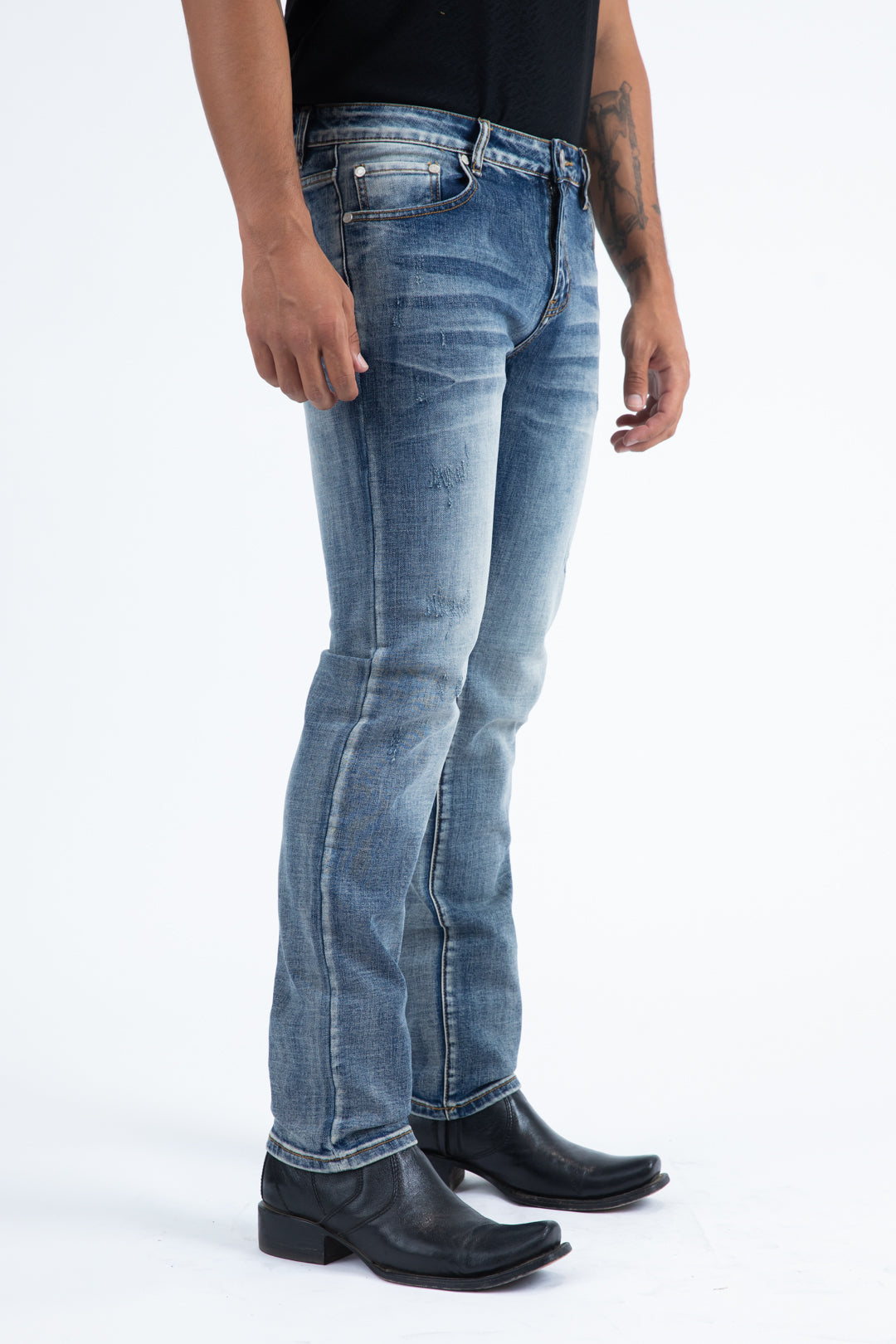 blue slim stretch jean men cruz platini back