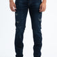 dark blue slim stretch jean men cruz platini front