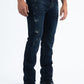 dark blue slim stretch jean men cruz platini back