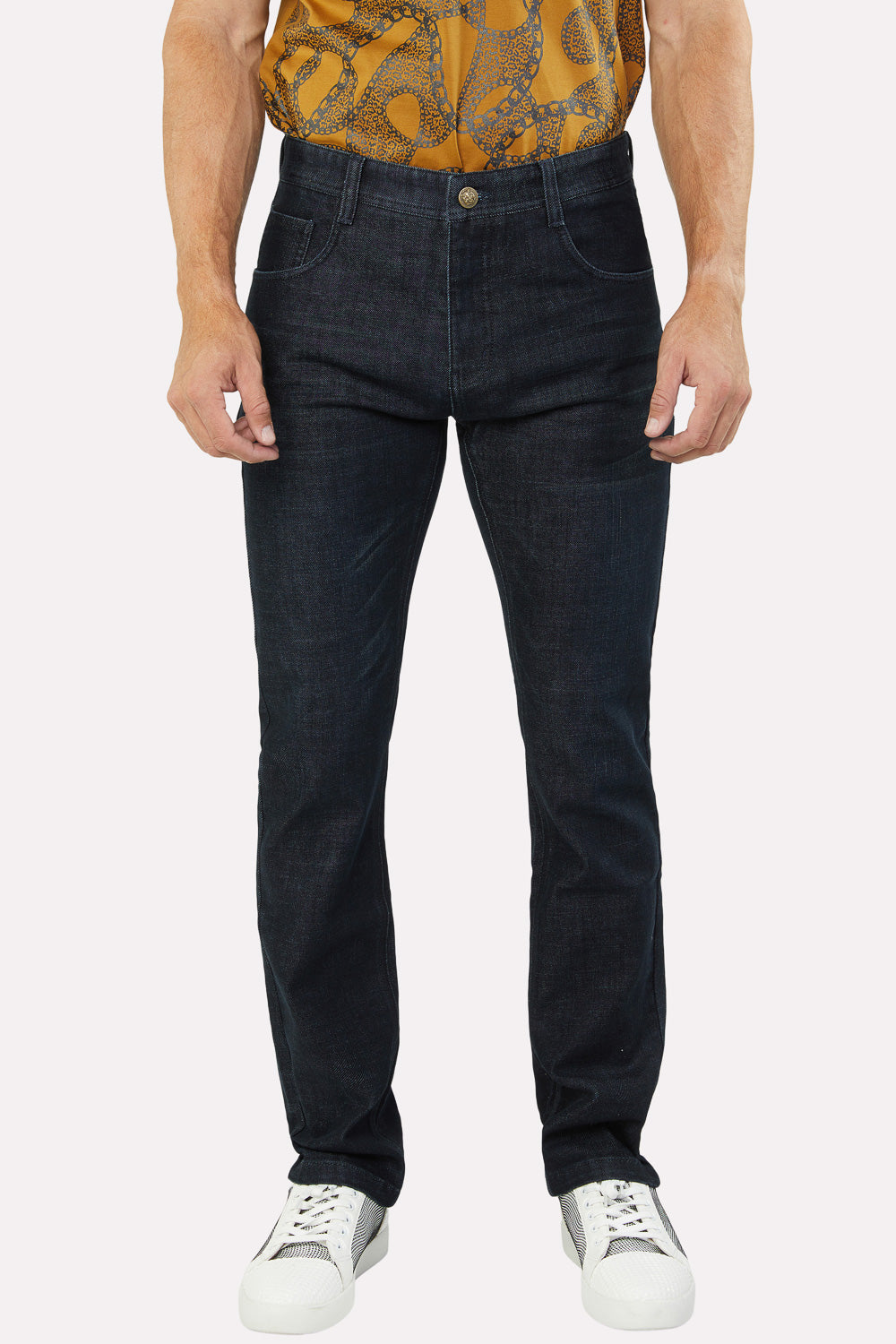 dark night cruz signature slim stretch jean men platini front