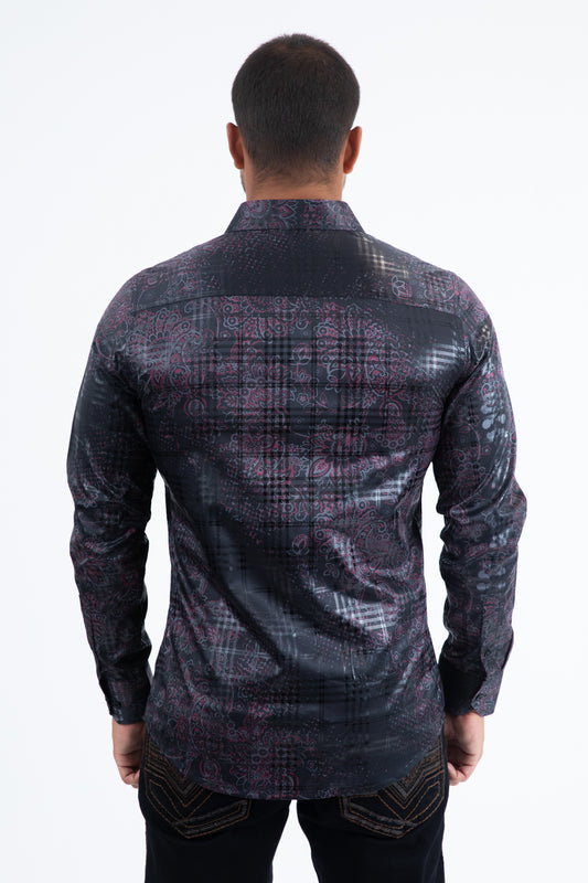 black depth geometric foil shirt back platini