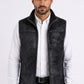 black distressed shearling vest men platini front