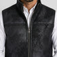 black distressed shearling vest men platini detail
