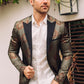 black woven print blazer men platini front lifestyle