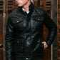 black faux leather biker jacket side platini