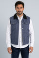 Faux Suede Sherpa Trucker Vest