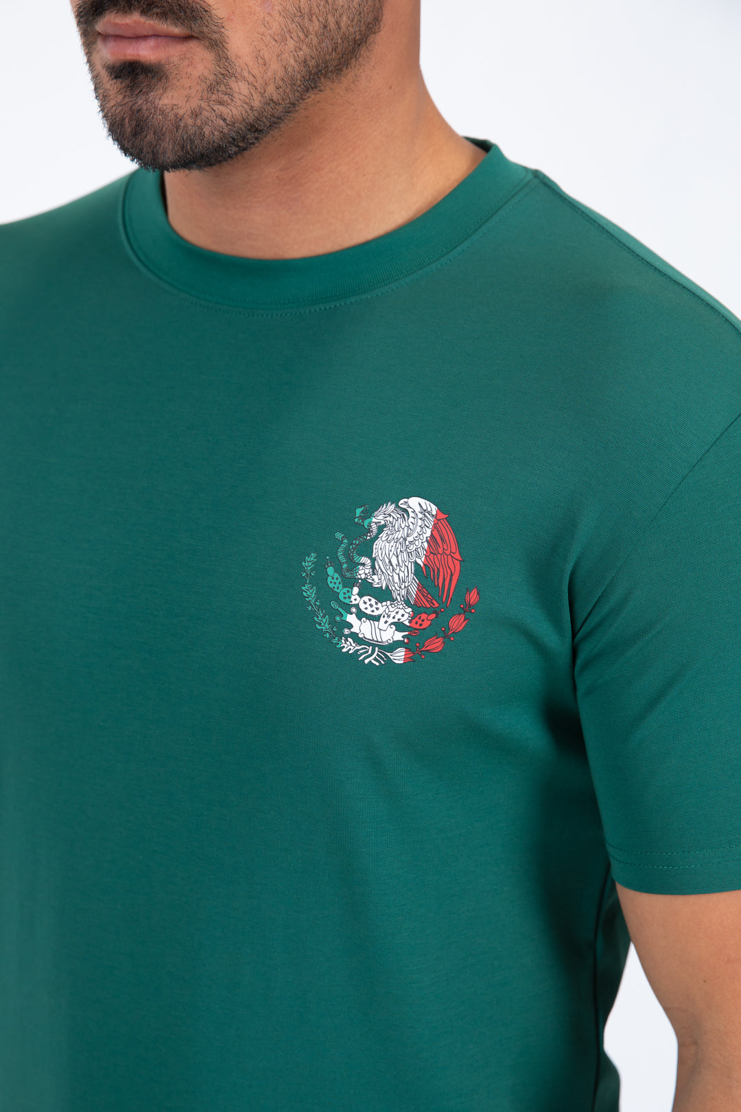 green mexican eagle flag tee detail platini