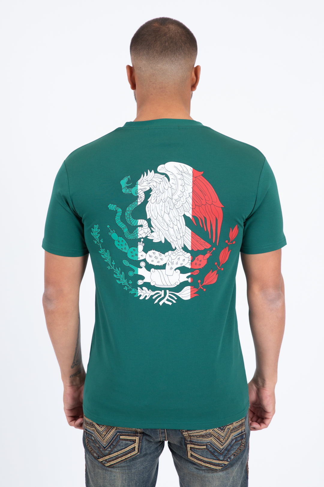 green mexican eagle flag tee back platini