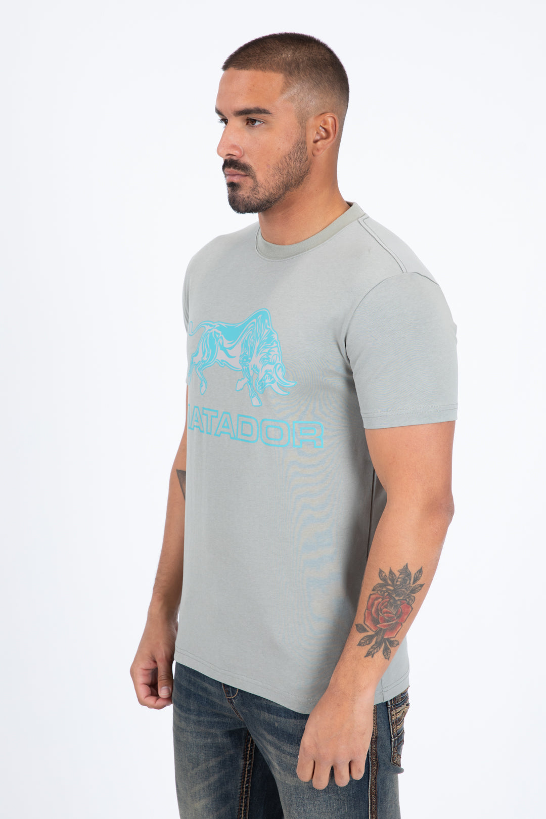 grey matador bull tee side platini
