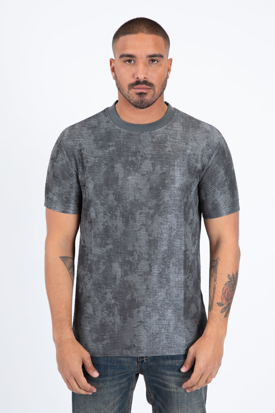 grey washed effect tee front platini
