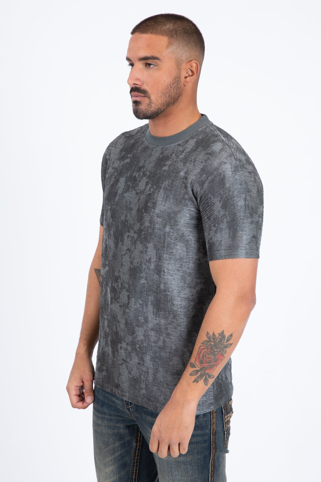 grey washed effect tee side platini