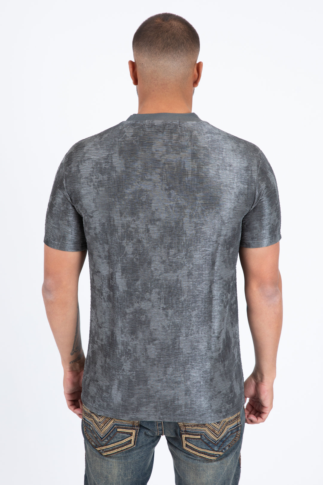 grey washed effect tee back platini