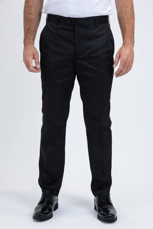 Heath Mens Poly-Stretch Slim Fit Black Suit Pants