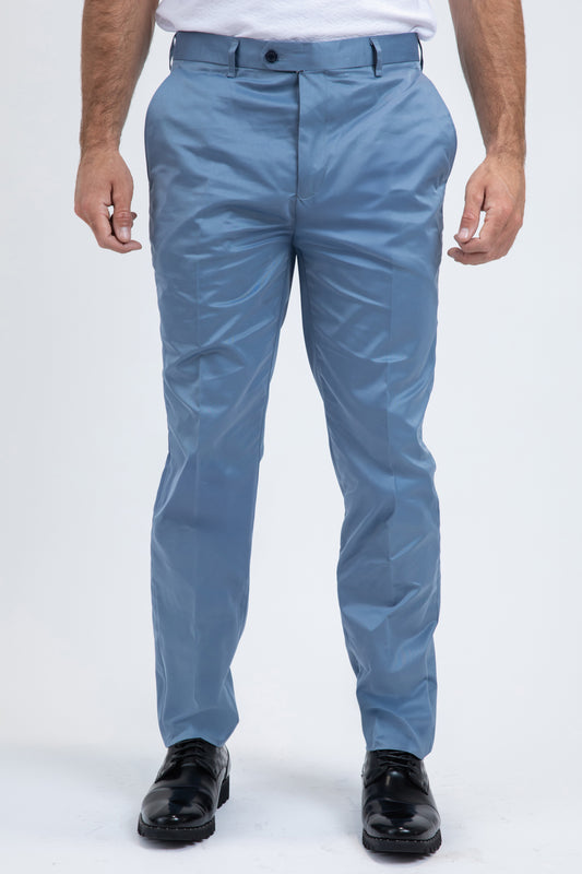 Heath Mens Poly-Stretch Slim Fit Blue Suit Pants