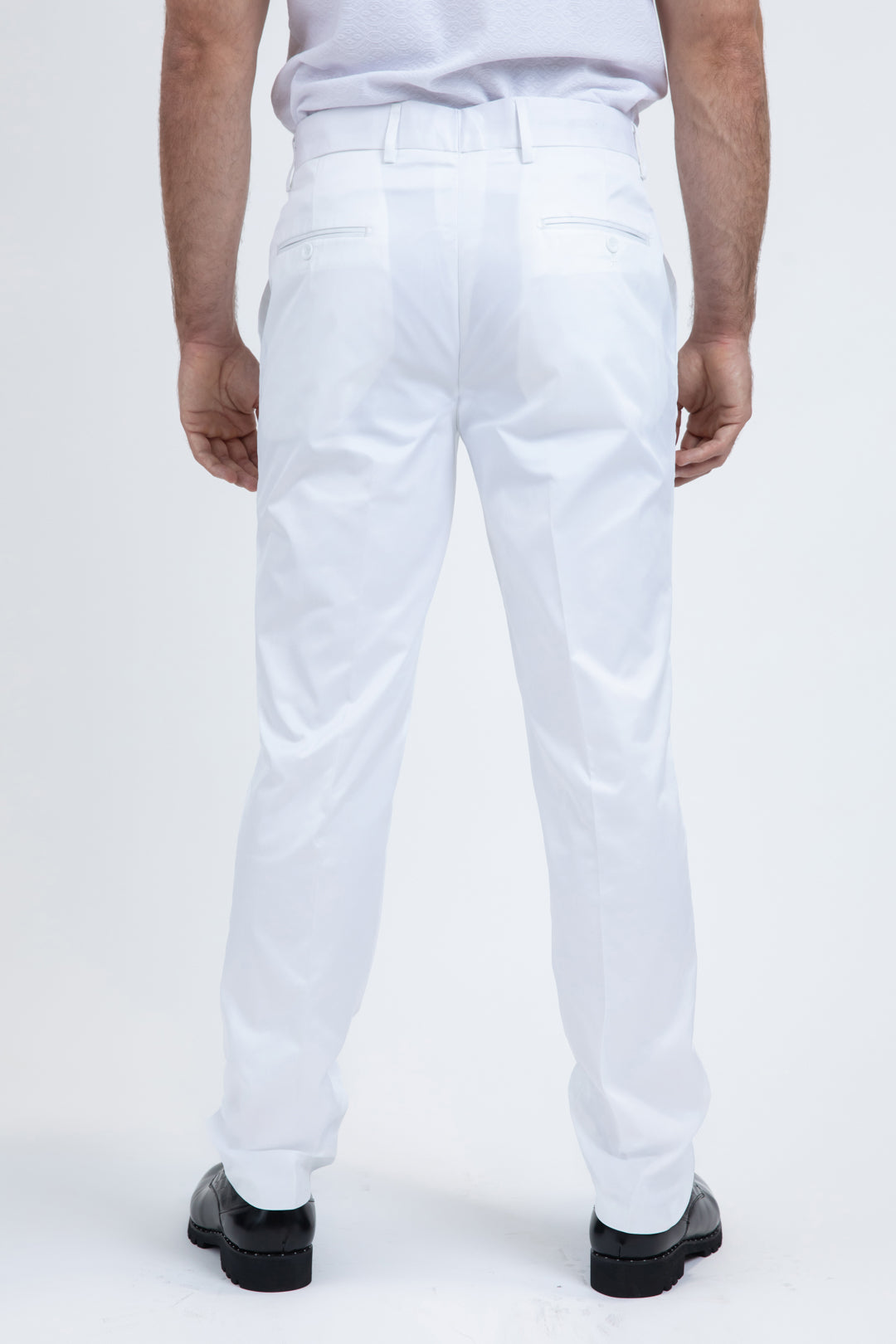Heath Mens Poly-Stretch Slim Fit White Suit Pants