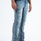 denim blue distressed bootcut jean men platini side