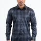 black high density grid foil shirt front platini