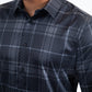 black high density grid foil shirt detail platini