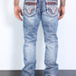 blue denim holt slim boot cut jean men platini back
