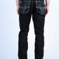 jet black slim boot cut jean men holt platini back