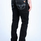 jet black aztec flap bootcut jean men platini side