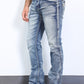 light blue denim holt slim boot cut jean men platini side