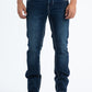 dark denim slim boot cut jeans men holt platini front