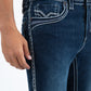 dark denim slim boot cut jeans men holt platini front pocket detail
