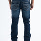 dark denim slim boot cut jeans men holt platini back