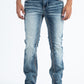 Holt Corded Chevron Slim Bootcut Jean - Denim Blue front, Platini 
