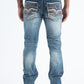 Holt Corded Chevron Slim Bootcut Jean - Denim Blue back, Platini 