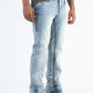 light blue corded chevron bootcut jean men platini side front