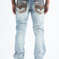 light blue slim boot cut jean men holt platini back