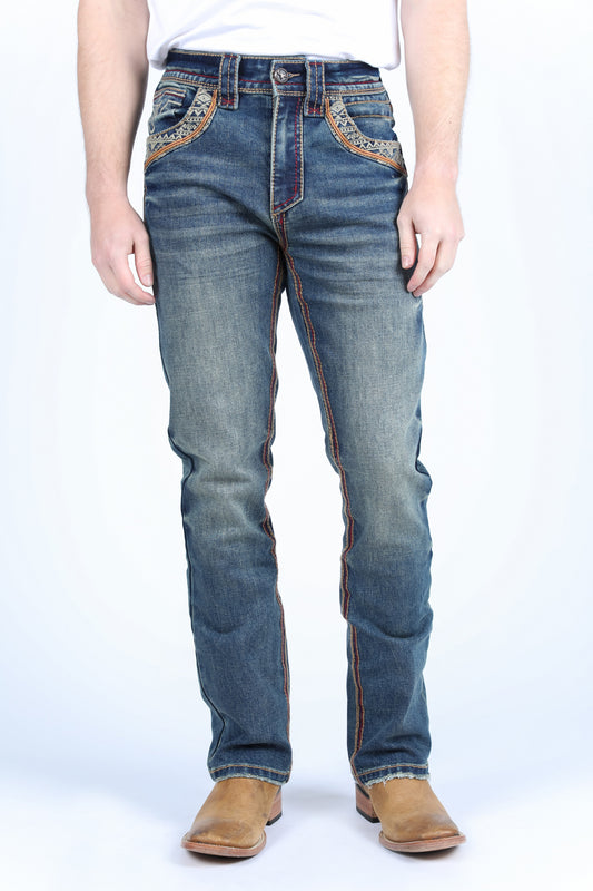Men Holt Diamond Trim Bootcut Jean Tint Blue Platini front