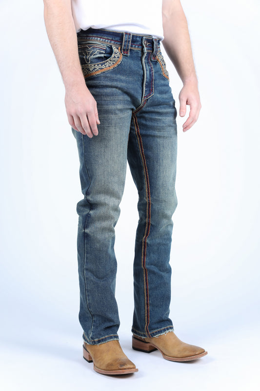 Men Holt Diamond Trim Bootcut Jean Tint Blue Platini side front