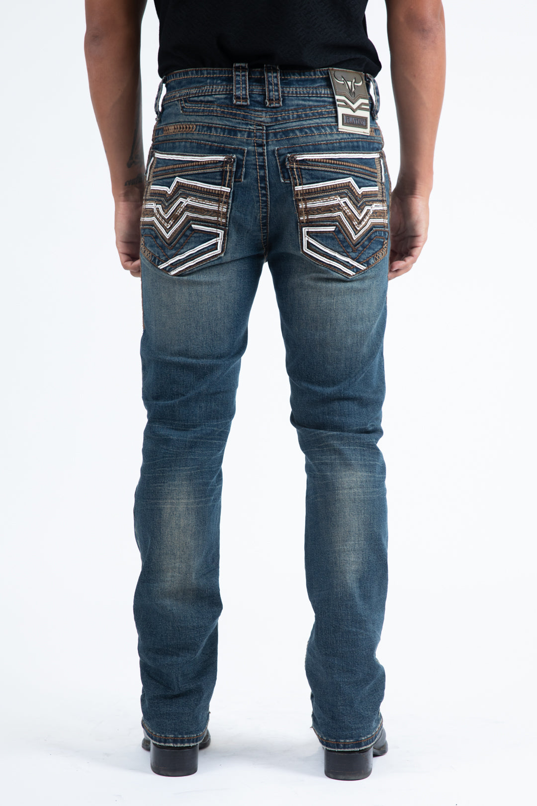 indigo slim boot cut jean men holt platini back