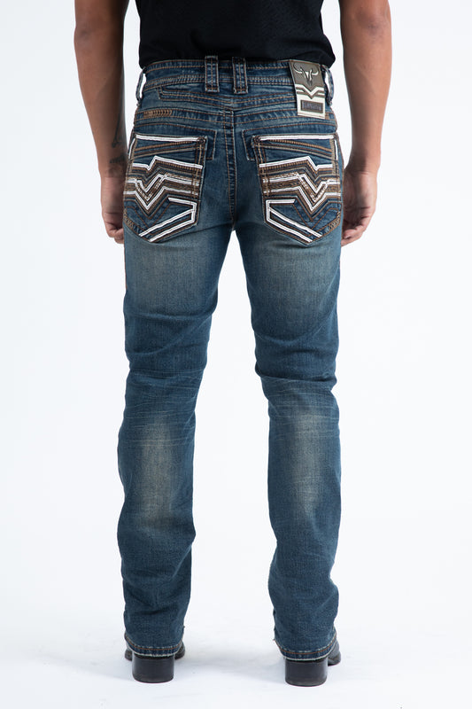 indigo slim boot cut jean men holt platini back