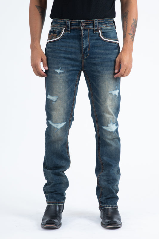 indigo slim boot cut jean men holt platini front