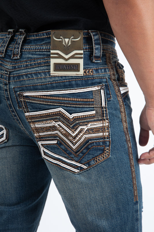 indigo slim boot cut jean men holt platini back pocket