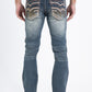 dark stone slim boot cut jean men holt platini back