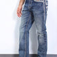 denim blue flat chevron bootcut jean men platini side